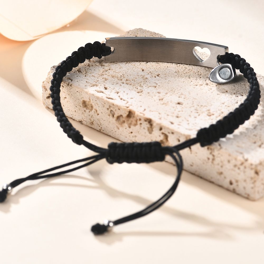 맞춤 제작 스테인리스 스틸 커플 팔찌 세트, 검은색으로 - Men Accessories All 리뷰 및 가격