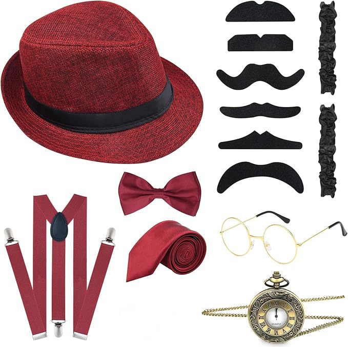 남성용 1920년대 개츠비 코스튬 액세서리 세트 갈색  - Men'S Accessories In The 1920S 리뷰 및 가격